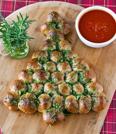 pull-apart christmas tree recipe...marinara sauce for dipping on the side would be good without the cheese as well
