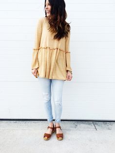Happy Day Blouse in Mustard | ROOLEE