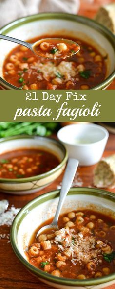 Pasta Fagioli - A healthy soup recipe that would make a great lunch for the 21???