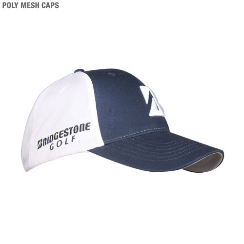 Bridgestone Golf Poly Mesh Caps (Navy/White) Bridgestone Golf