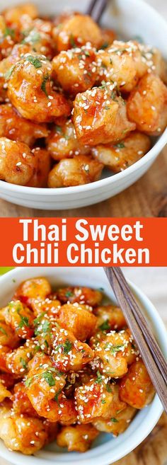 Thai Sweet Chili Chicken ??? amazing and best-ever chicken recipe with sticky, sweet and savory sweet chili sauce. SO good | <a href="http://rasamalaysia.com" rel="nofollow" target="_blank">rasamalaysia.com</a>