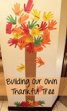 Make paper hand cutouts from your children&#39;s hands. Write things they are thankful for on the hands and you will build your own thankful tree!