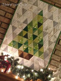 O Christmas tree quilt detail Amanda Castor of Material Girl Quilts triangle???