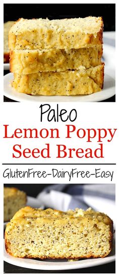 Paleo Lemon Poppy Seed Bread- easy, healthy, and so delicious! A gluten free, dairy free version of the classic treat. You will love it!