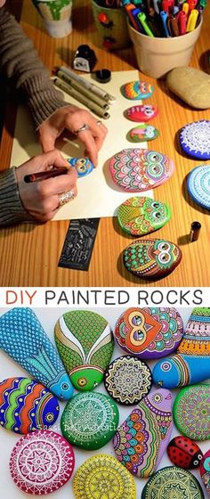 How to Turn a Simple Rock into a Beautiful Art. Look how wonderful they are. Love the idea.