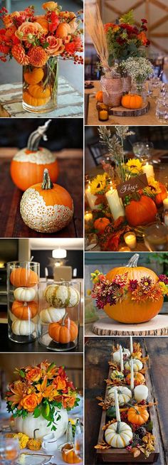 pumpkin fall wedding centerpieces ideas