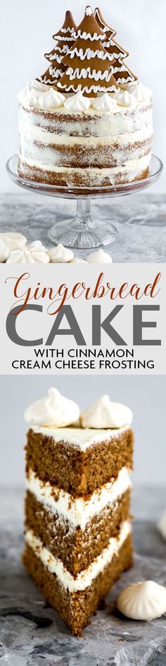 Gingerbread cake with cinnamon cream cheese frosting