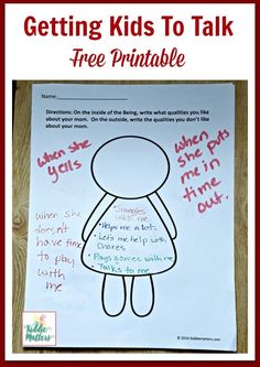 Getting kids to talk and open up can be a challenge. This conversation starter activity and free printable can help kids open up. It can also be used by parents, educators, and counselors.