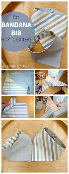 how-to make an easy BANDANA BIB - with a FREE template included! This tutorial is a perfect beginner sewing project!