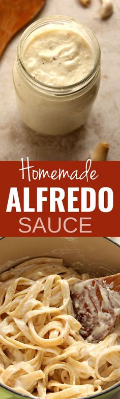 Homemade Alfredo Sauce recipe - the best garlic Parmesan pasta sauce I&#39;ve ever??   >              