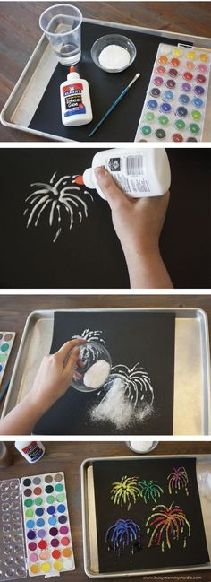 Salt Painting - This is such a cool project! I love that it only uses a few materials and it looks so fun!