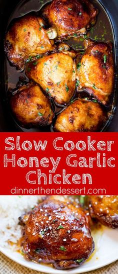 Slow Cooker Honey Garlic Chicken is the perfect weeknight meal with just five???