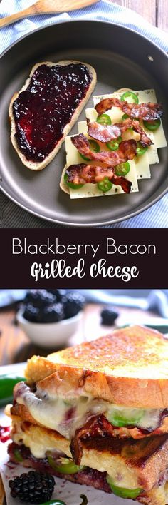 This Blackberry Bacon Grilled Cheese is the perfect combination of savory and sweet! Made with Swiss cheese, blackberry jam, fresh jalape??os, and crispy bacon, it's a must try for ALL sandwich lovers! <a class="pintag searchlink" data-query="%23grilledcheese" data-type="hashtag" href="/search/?q=%23grilledcheese&rs=hashtag" rel="nofollow" title="#grilledcheese search Pinterest">#grilledcheese</a>