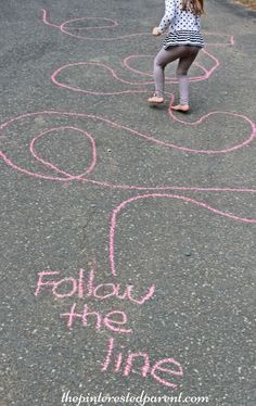 Sidewalk Chalk Games &amp; Activities for kids. Fun outdoor play spring, summer and fall