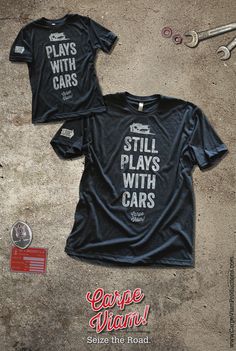 The NEW "Plays with Cars" tshirt set for car lovers.