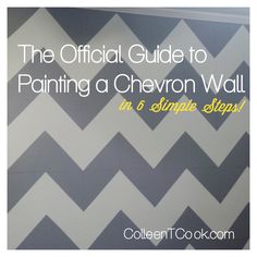 The Official Guide to Painting a Chevron Wall // In 6 Simple Steps! I want the chevron paint on a small wall in the bathroom that will match the shower curtain :)