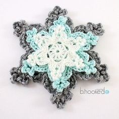 Holiday Snowflakes, free pattern and video tutorial byB.Hooked Crochet