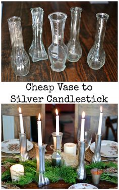 Free Vase Fall Tablescape: An easy DIY transformation for your Fall Thanksgiving table or other decorations! <a href="http://www.huntandhost.com" rel="nofollow" target="_blank">www.huntandhost.com</a>