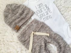 gender neutral oatmeal newborn outfit by PaisleyPrintsSpokane