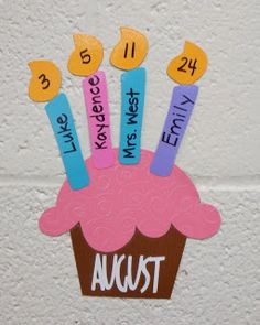 This is a cute, bright way to display birthdays in your classroom!