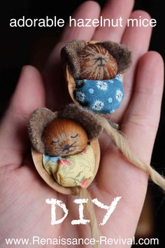 DIY and video of how to make these adorable hazelnut mice! Great craft to involve kids in! <a href="http://www.renaissance-revival.com" rel="nofollow" target="_blank">www.renaissance-r...</a>