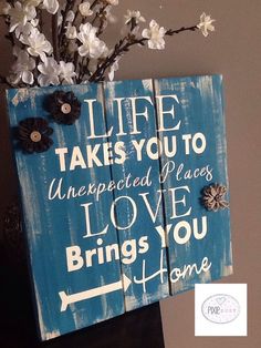 Hand painted Rustic pallet Sign life takes by PixieDustLouisville