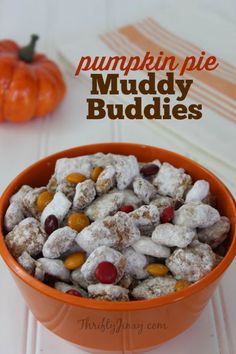 This Pumpkin Pie Muddy Buddies Recipe is perfect for lunch bags, late night snacks and Halloween and Thanksgiving party treats.