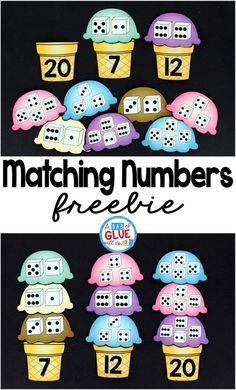 Math can be very difficult and frustrating for some children. Because of this, it is important to have FUN, hands-on activities for students. These activities can be used to help introduce, teach, and/or review important concepts that are being taught. These Matching Numbers with Ice Cream are perfect to use in your classroom to help students continue to practice numbers and counting.