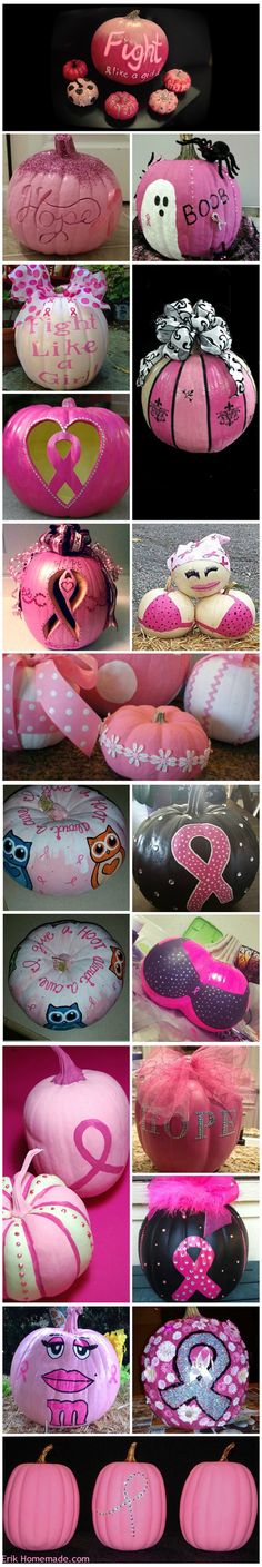 Take A Look At All These Different Pumpkins That Are Raising Breast Cancer Awareness! They Look Fabulous! | Halloween &#39;Pink-O-Ween&#39; Theme Party Decorations &amp; Ideas