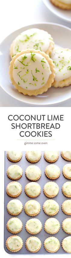 Coconut Lime Shortbread Cookies - Full of fresh lime, coconut, and buttery flavors, and topped with a light lime glaze. One of my all-time favorite cookie recipes!