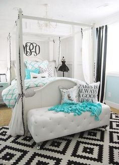 Tiffany inspired bedroom for teen girls.