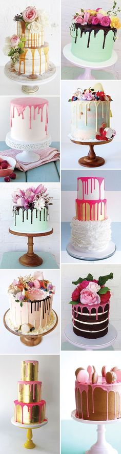 Oh Yum! Colour Drip Wedding Cakes - The Latest Cake Trend | Find out more on <a href="http://www.onefabday.com" rel="nofollow" target="_blank">www.onefabday.com</a>