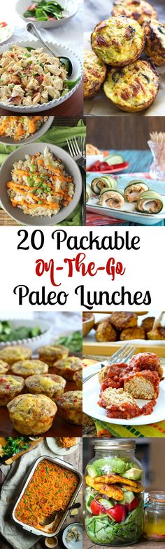 20 packable on-the-go Paleo Lunches for work or school plus what to pack your lunch in!
