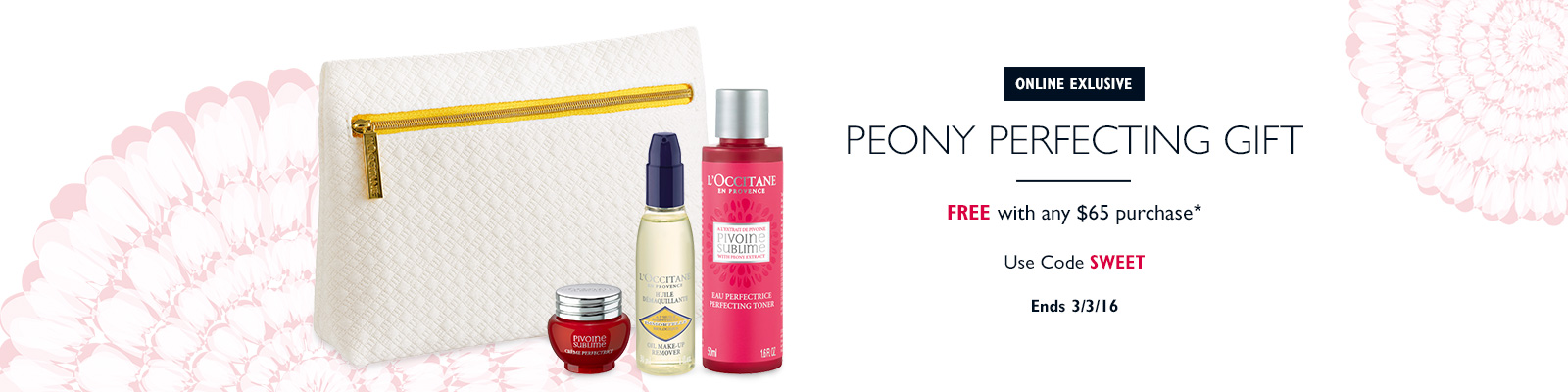 Receive a free 4- piece bonus gift with your $65 L'Occitane purchase