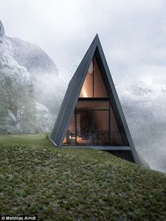 The unusual house is situated on the edge of a fictional cliff...