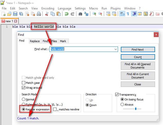 notepad++ regex simple