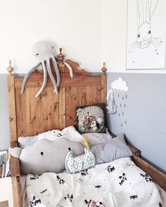grey and white kids room