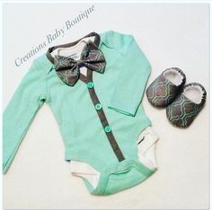 Baby boy cardigan onesies , bow tie and shoes set , Easter outfit , baby boy outfit , baby boy clothes set by CreationsBabyB on Etsy <a href="https://www.etsy.com/listing/261441350/baby-boy-cardigan-onesies-bow-tie-and" rel="nofollow" target="_blank">www.etsy.com/...</a>
