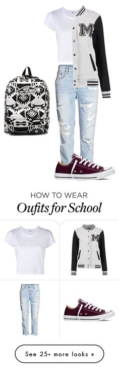 &quot;School outfit&quot; by miagarcia1004 on Polyvore featuring RE/DONE, Converse and Vans