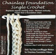 Chainless Foundation Single Crochet - please don&#39;t let my knitter heart be stopped but this looks good to know