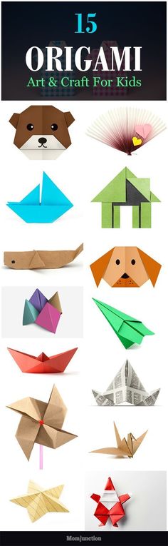 Top 15 Paper Folding Or Origami Art & Craft For Kids: Your kid can enjoy this craft activity without the extensive use of glue and scissors. Here are top 15 origami art for your little creative genius. (scheduled via <a href="http://www.tailwindapp.com?utm_source=pinterest&utm_medium=twpin&utm_content=post83290719&utm_campaign=scheduler_attribution" rel="nofollow" target="_blank">www.tailwindapp.com</a>)