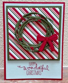 Striped Wreath by donnaks - Cards and Paper Crafts at Splitcoaststampers