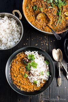 This easy to make Creamy Coconut Lentil Curry takes less than an hour to make (mostly hands off time) and is packed full of delicious Indian???