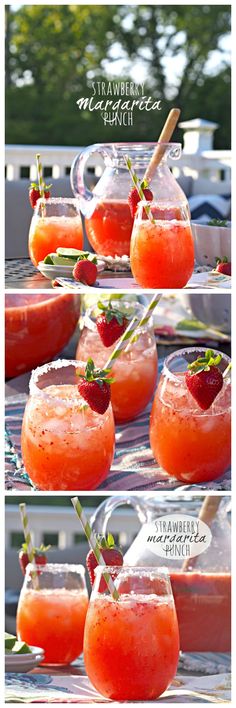 Strawberry Margarita Punch! SO EASY and delicious. Make this for every BBQ! Favorite <a class="pintag searchlink" data-query="%23cocktail" data-type="hashtag" href="/search/?q=%23cocktail&rs=hashtag" rel="nofollow" title="#cocktail search Pinterest">#cocktail</a> ever. - The Cookie Rookie