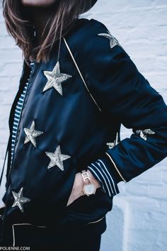 POLIENNE | wearing a ZOE KARSSEN star bomber jacket, CHEAP MONDAY denim, H&amp;M???