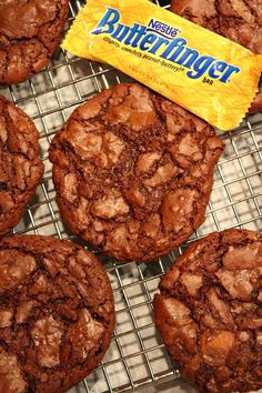 Butterfinger Brownie Cookies <a class="pintag searchlink" data-query="%23recipe" data-type="hashtag" href="/search/?q=%23recipe&rs=hashtag" rel="nofollow" title="#recipe search Pinterest">#recipe</a>