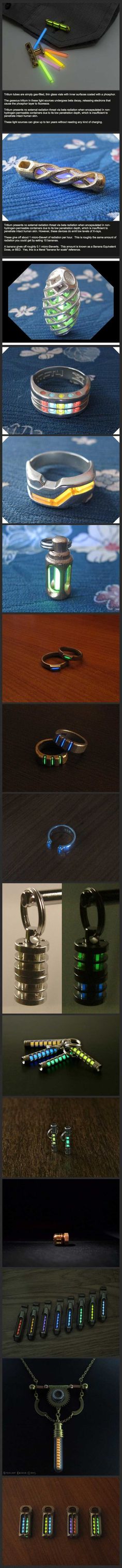 Tritium Jewelry. Cool as hell.