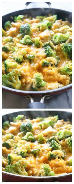 One-Pan Cheesy Chicken, Broccoli, and Rice - an easy dinner that the whole family will love. the-girl-who-ate-everything.com