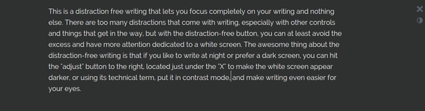 Distraction-Free Text Editor Contrast Mode